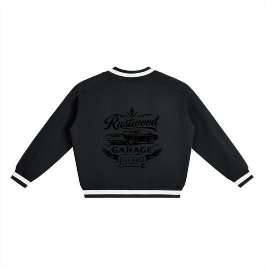 Classic Garage Logo - V-Neck Contrast Collar Boxy Sweatshirt