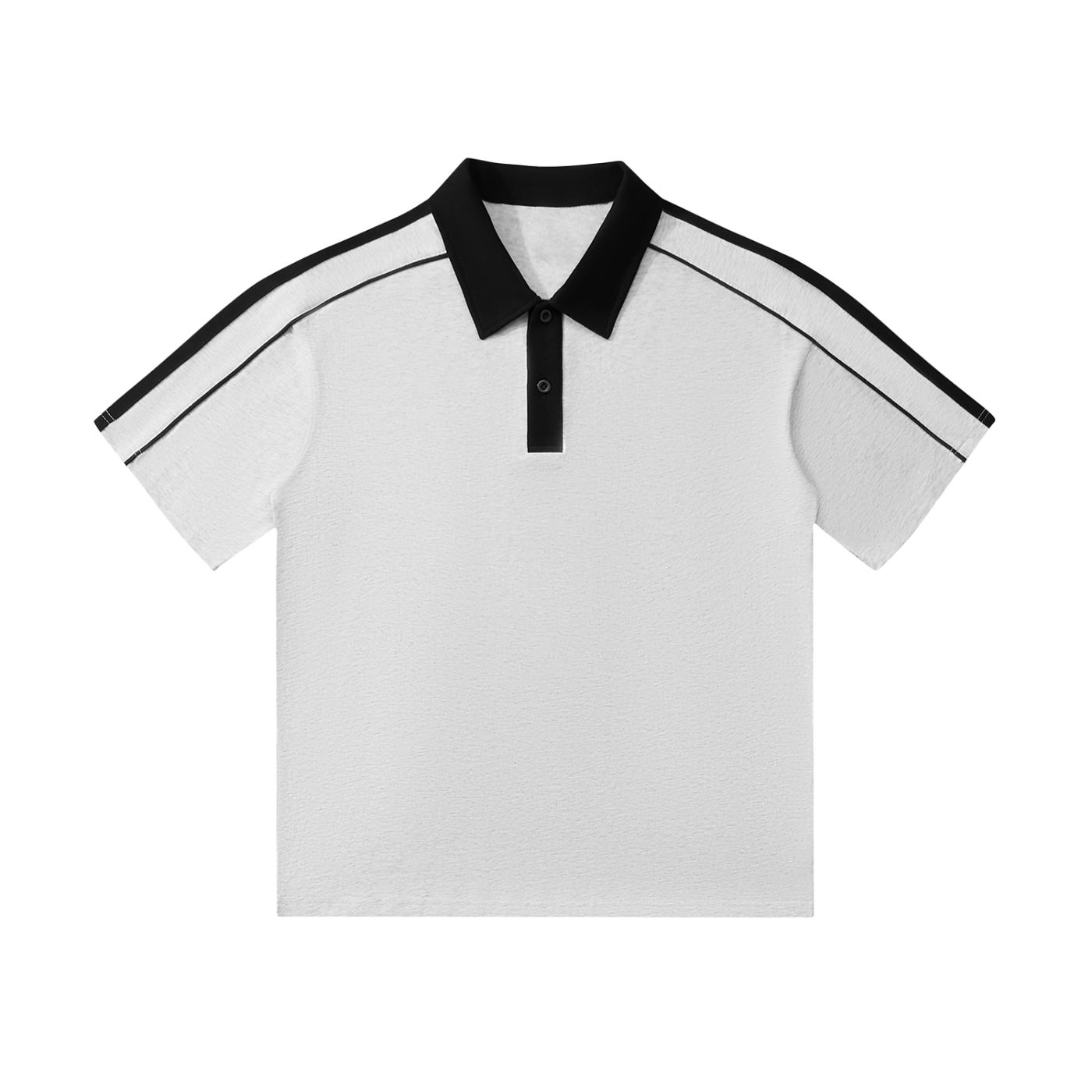 (BLANK) - Contrast Collar Short-Sleeve Polo Shirt