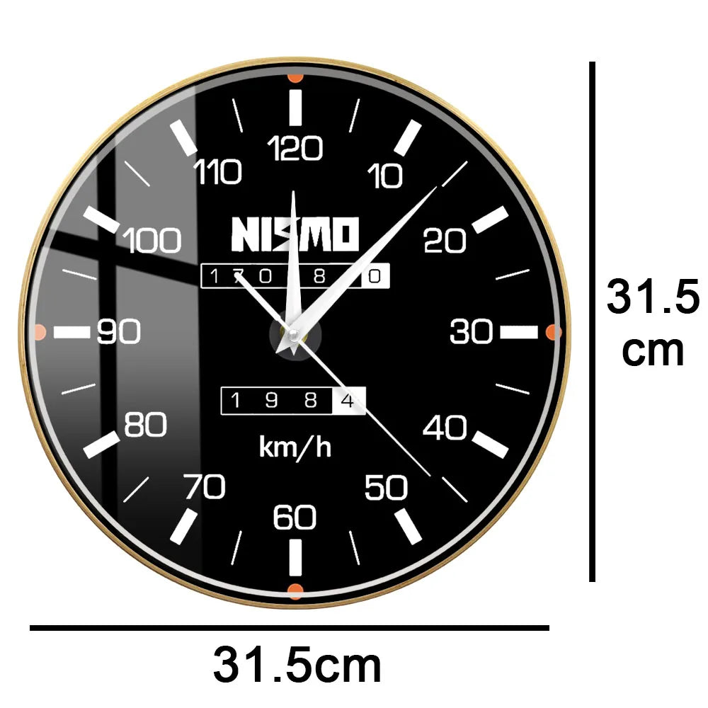 Racing Car Speedometer Decorative Wall Clock For Man Cave Garage Decor Retro Motorsports Guage Design Driving Artwork Wall Watch