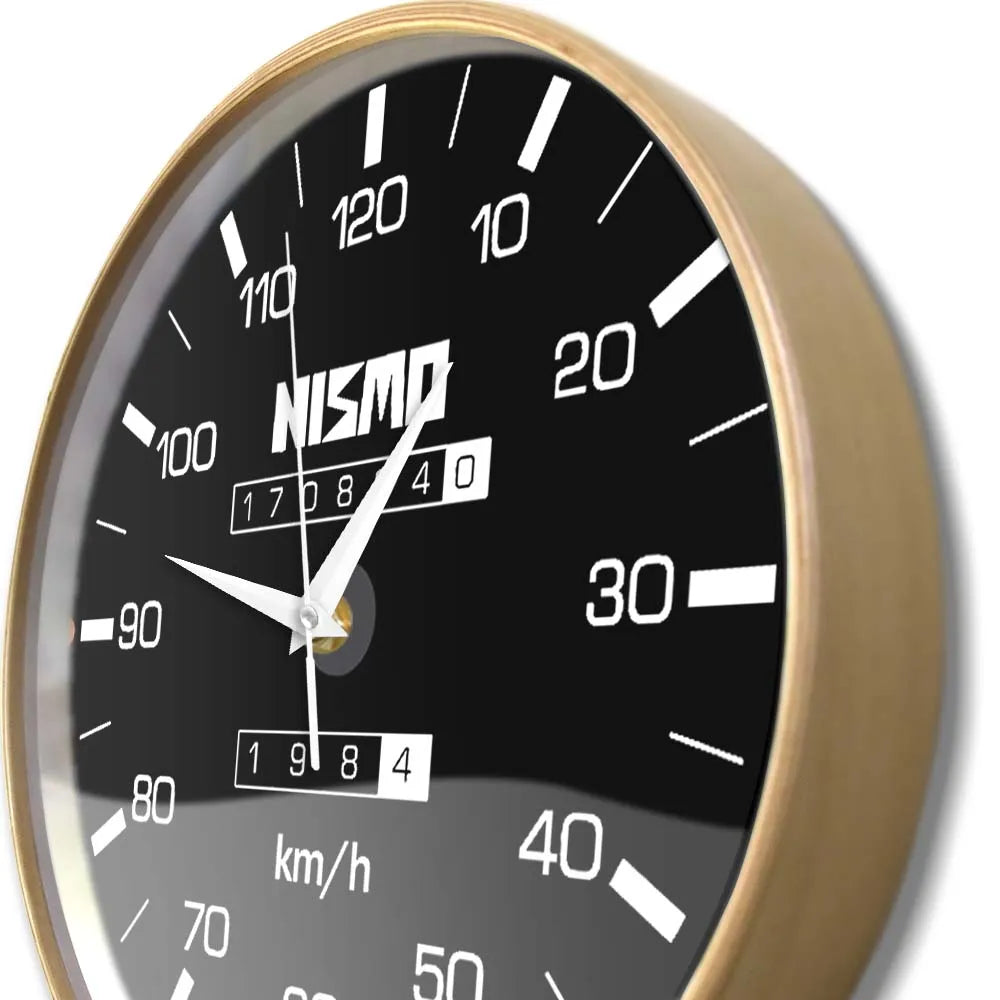 Racing Car Speedometer Decorative Wall Clock For Man Cave Garage Decor Retro Motorsports Guage Design Driving Artwork Wall Watch