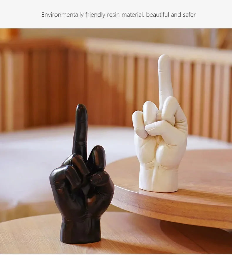 Home Decoration Desktop Living Room Entrances Trendy Play Resin Crafts Cute Middle Finger Ins Style Room Decor Hip Hop