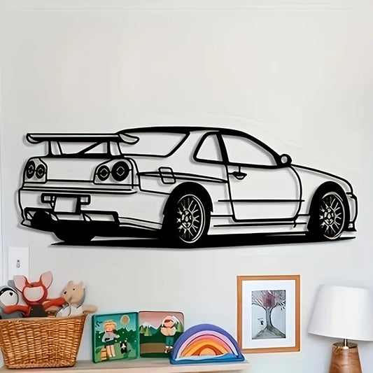 Room Decor: R Model Car Metal Wall Art - Perfect Accent for Home, Office, or Kids' Room, Ideal for Themed Parties, Wall Art