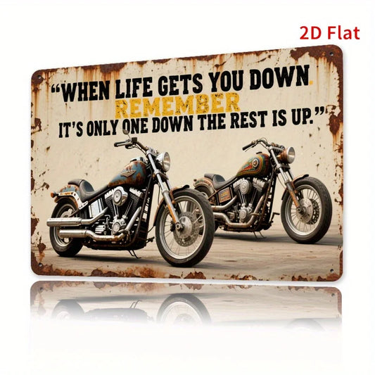 Motorcycle Metal Wall Decor - Garage, for Man Cave, Bar, Living Room Decoration - Heavy-Duty Motorcycle Art Sign with Biker