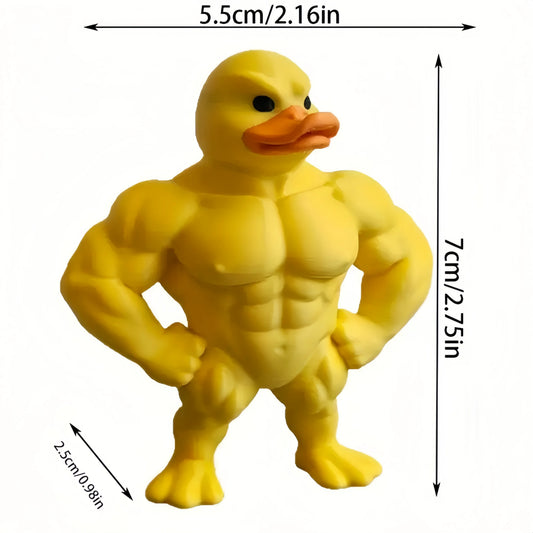 Add Humor with a Muscular Duck Decor! This Detailed, Durable Plastic Duck is a Playful Ornament for Desk, Garden, or as a Gift.