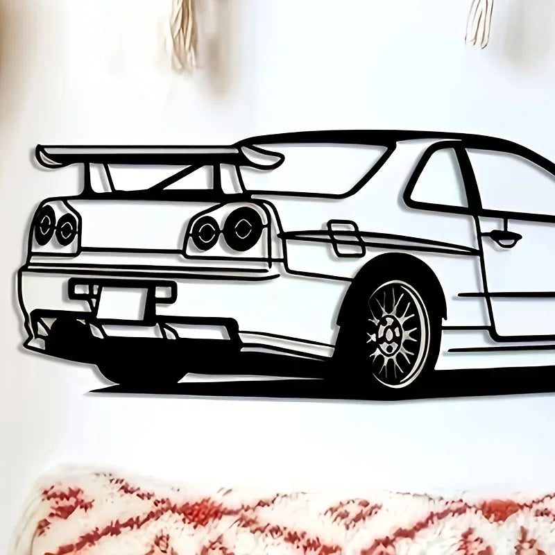 Room Decor: R Model Car Metal Wall Art - Perfect Accent for Home, Office, or Kids' Room, Ideal for Themed Parties, Wall Art