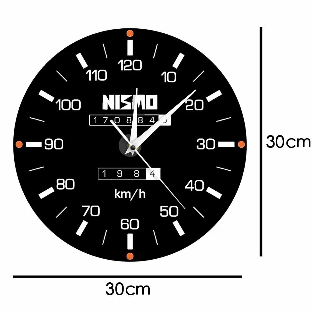 Racing Car Speedometer Decorative Wall Clock For Man Cave Garage Decor Retro Motorsports Guage Design Driving Artwork Wall Watch