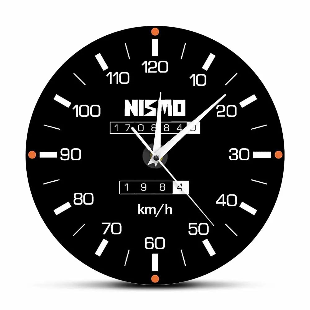 Racing Car Speedometer Decorative Wall Clock For Man Cave Garage Decor Retro Motorsports Guage Design Driving Artwork Wall Watch