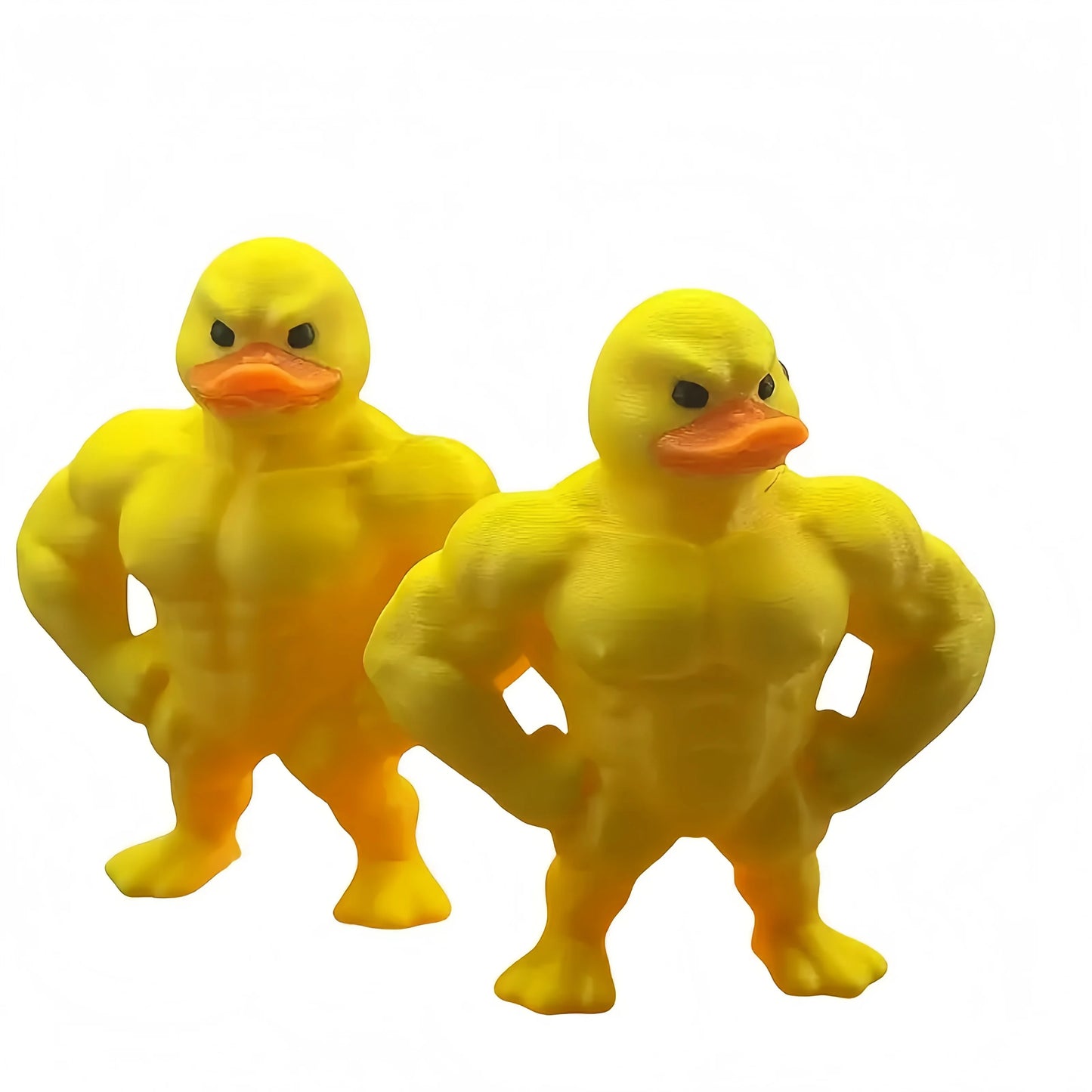 Add Humor with a Muscular Duck Decor! This Detailed, Durable Plastic Duck is a Playful Ornament for Desk, Garden, or as a Gift.