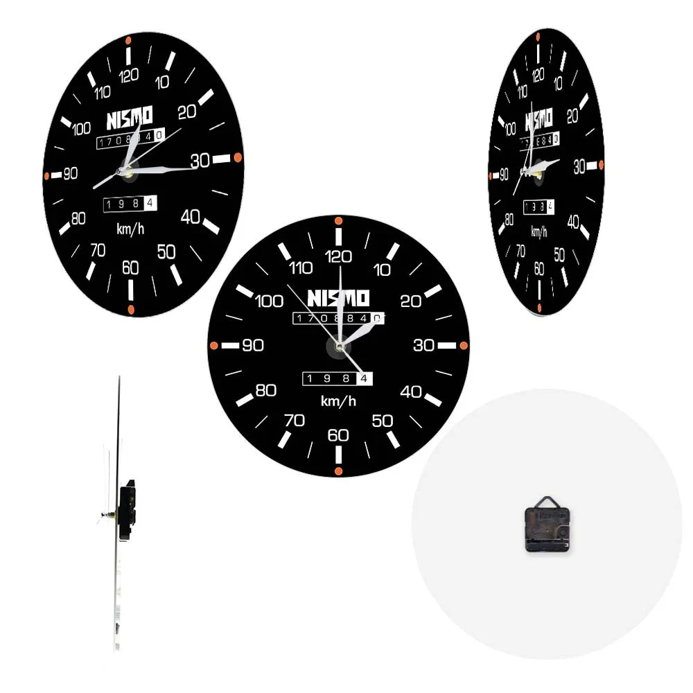 Racing Car Speedometer Decorative Wall Clock For Man Cave Garage Decor Retro Motorsports Guage Design Driving Artwork Wall Watch