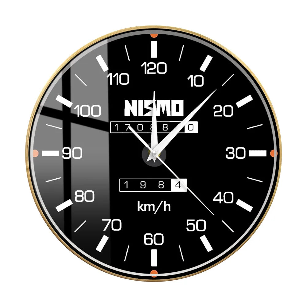 Racing Car Speedometer Decorative Wall Clock For Man Cave Garage Decor Retro Motorsports Guage Design Driving Artwork Wall Watch