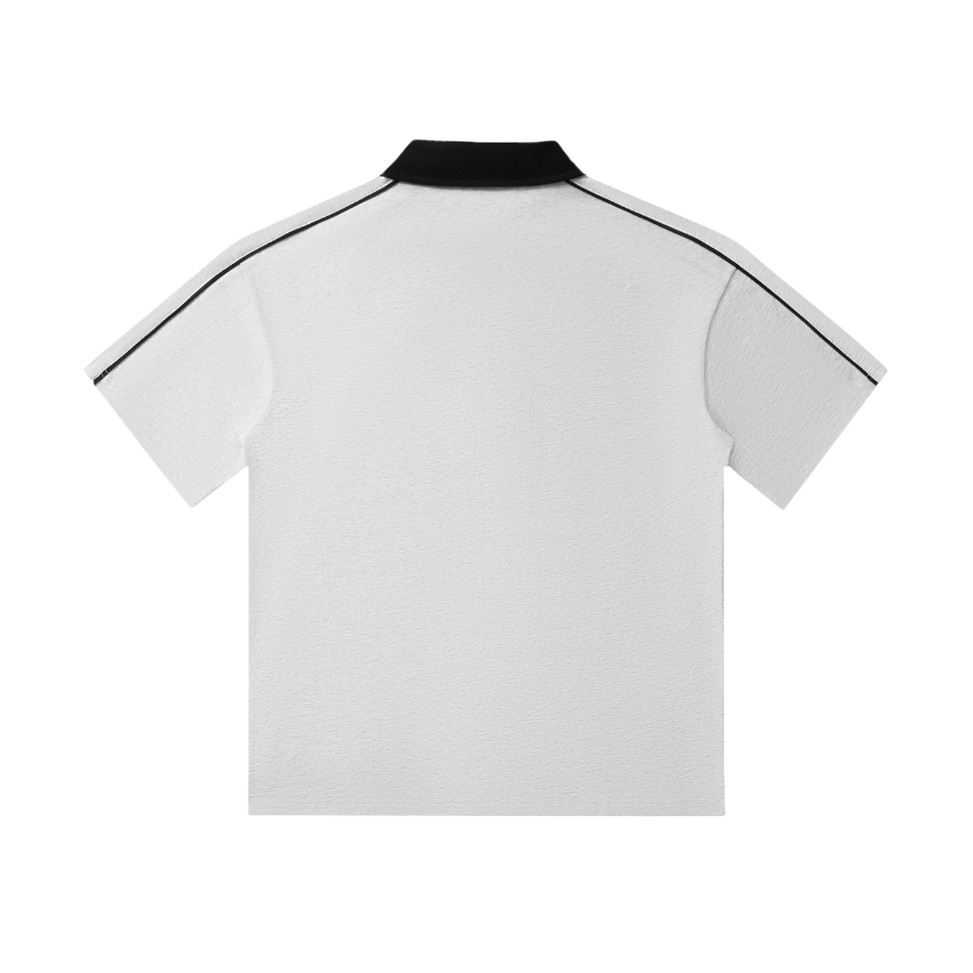 (BLANK) - Contrast Collar Short-Sleeve Polo Shirt