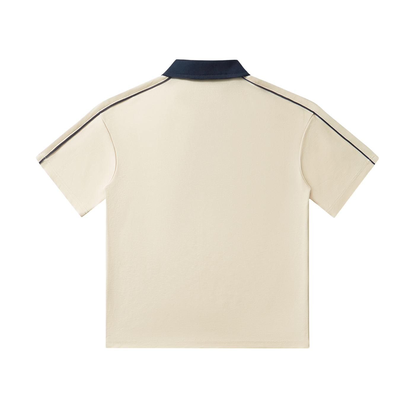 (BLANK) - Contrast Collar Short-Sleeve Polo Shirt